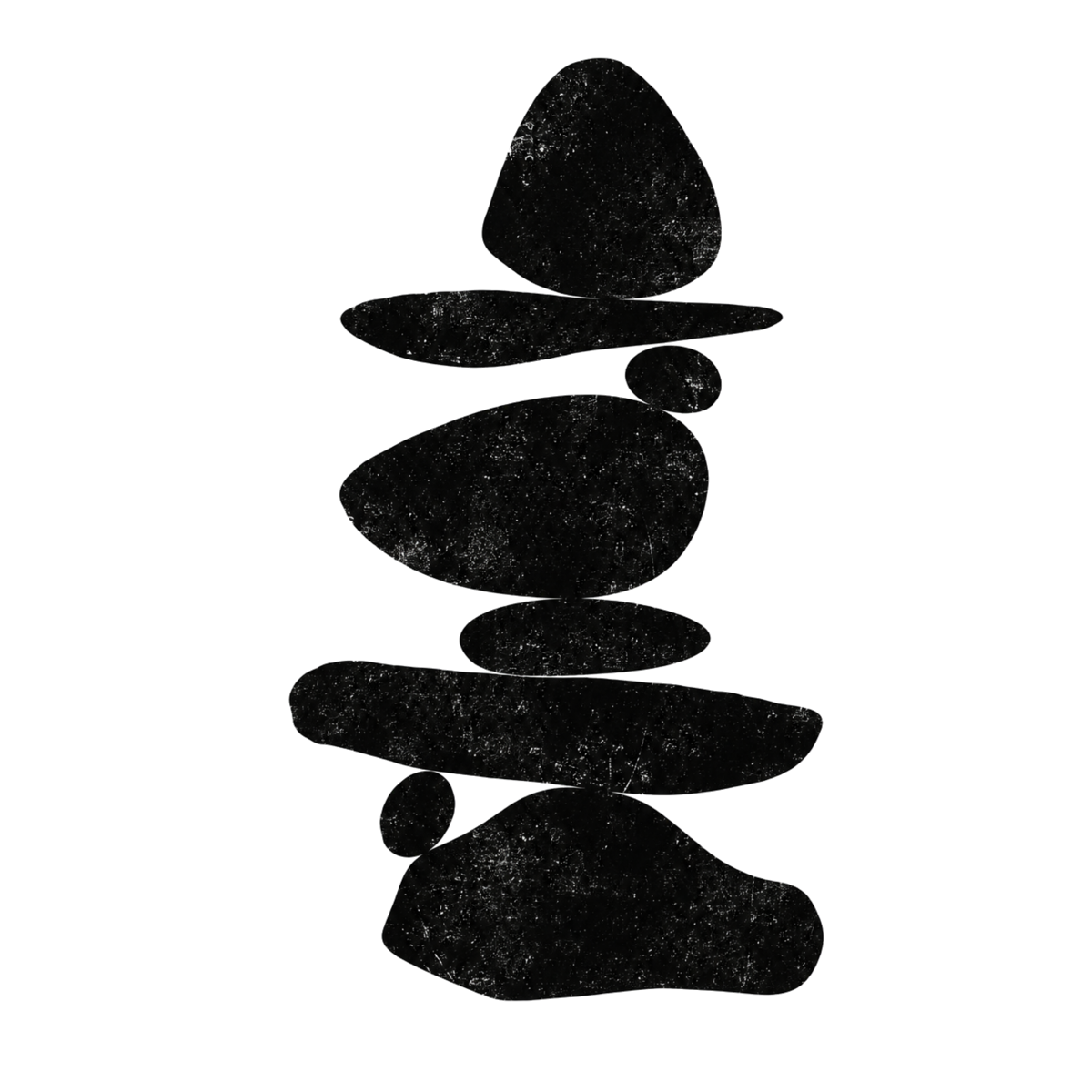 積み上げられた石を描いた版画